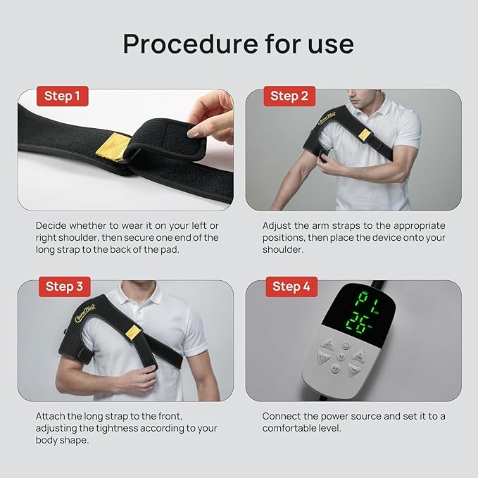 Red Light Therapy for Shoulder, Near-Infrared Light Therapy Pad, 660nm and 850nm Shoulder Therapy Strap (86LEDs), Heating Shoulders Pads, Gift for Pain Relief - Bloomnest
