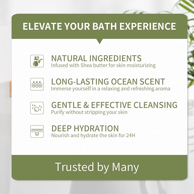 BODY & EARTH 12Pcs Ocean Scent Spa Gift Baskets for Women Luxurious Gifts for Women Valentines Day Gifts for Her Gift Sets for Women - Bloomnest
