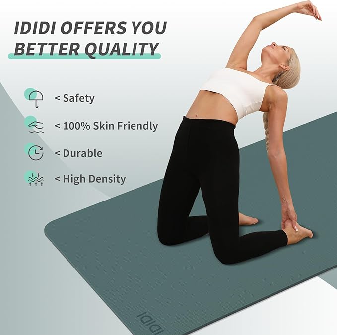 Yoga Mat with Strap,Non-Skid Workout Mat,8mm Thick Yoga Mat,POE Yoga Mats for Women Men Kids,Exercise Mat with Easy-Cinch,72"x24"x0.32โ (183x61x0.8cm) - Bloomnest
