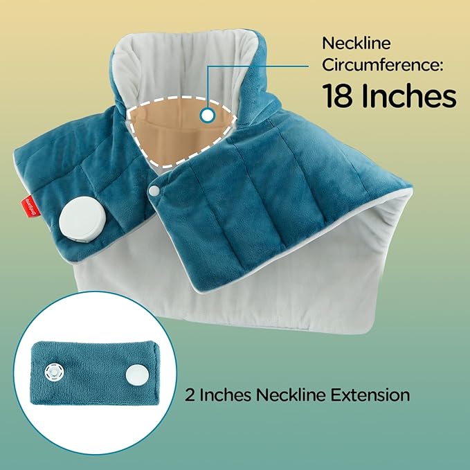 Comfytemp Heating Pad for Neck and Shoulders and Back, 2.6lb Weighted Electric Heat Pad FSA Eligible, Large HSA Heated Wrap, 9 Heat Settings & 11 Timer, Valentines Birthday Gifts for Women Men Mom Dad - Bloomnest