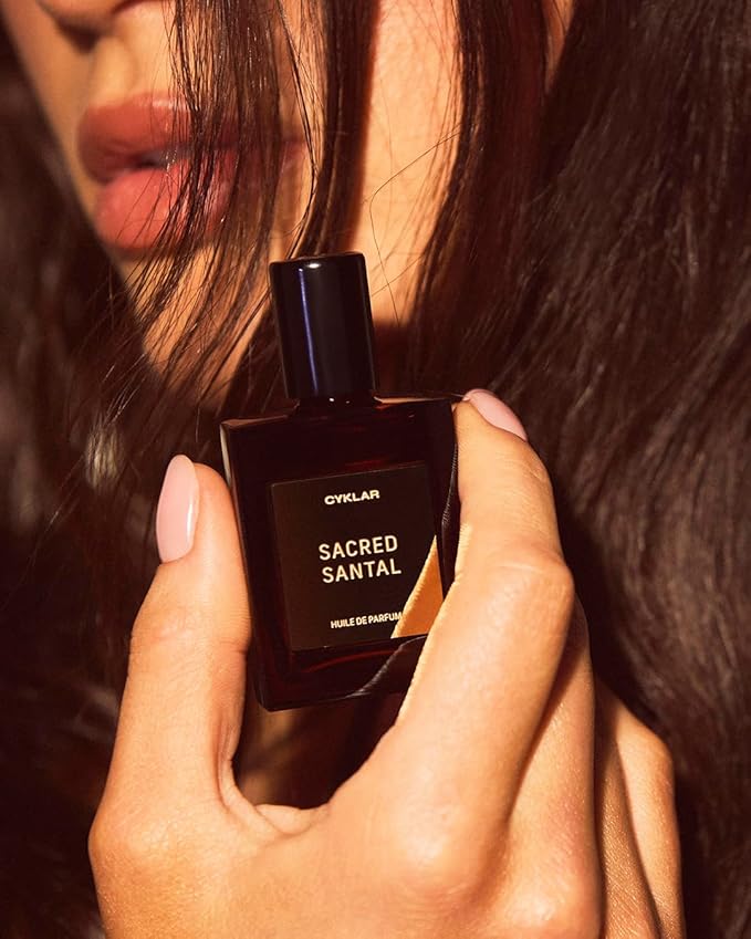 CYKLAR Perfume Oil Roll-on. Travel-Friendly Sacred Santal Fragrance with Bergamot, Amber, and Musk Notes. Long-Lasting Essential Oil Parfum for Women and Men. 0.5 Fl Oz Scented Rollerball Bottle Cyklar