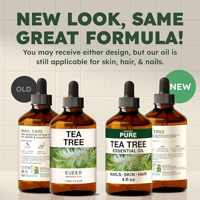 KUKKA Tea Tree Essential Oils - 4 Fl Oz - for Hair, Skin, Diffuser, Aromatherapy & DIY Soap Making Scent - Bloomnest