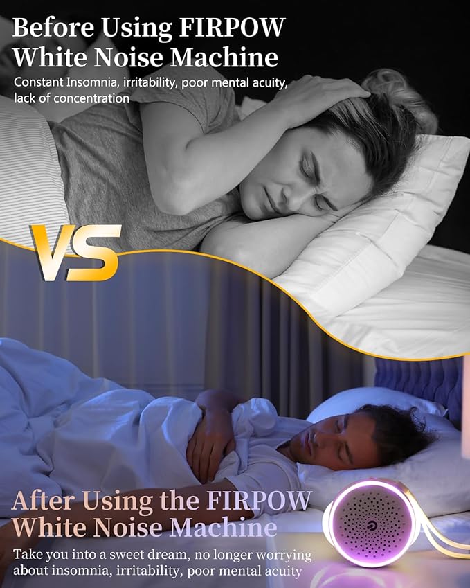 White Noise Sound Machine with 27 Soothing Sounds,Sleep Sound Timer and Memory Function - Portable Sound Machine for Baby and Adult at Home,Office,Travel and More