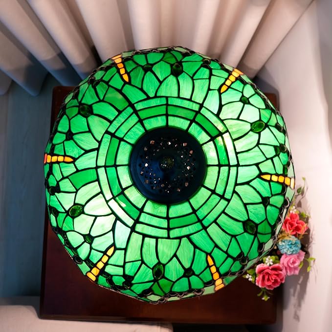 Tiffany Lamp Stained Glass lamp 16 inches Bedside Table Lamps for Living Room Bedroom Dorm Kitchen Home Decor Festival Birthday Gift,Dragonfly - Bloomnest