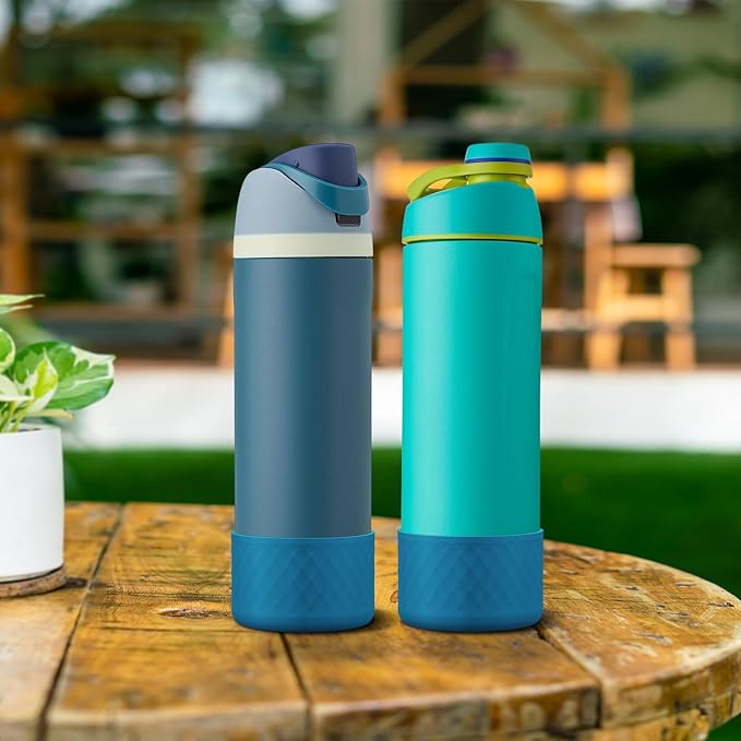2PCS Silicone Water Bottle Boot for Owala 24oz 32oz 40oz, Anti-Slip Protective Sleeve Bottom Bumper Protector for FreeSip, Twist, and Flip Stainless Steel Water Bottles Alwenid