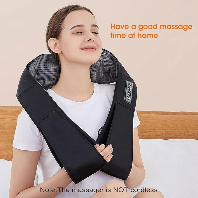AERLANG Shiatsu Back and Neck Massager, Back Massager Deep Tissue Kneading Neck and Shoulder Massage with Heat, Electric Massage Pillow Fathers Day Gift Ideas from Daughter Son(NOT Cordless) - Bloomnest