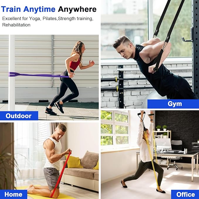 Resistance Bands,Workout Bands, Eexercise Bands,Resistance Bands for Working Out,Pull-Up Assist Bands 5-Piece,for Men Women Fitness, Muscle Training and Physical Therapy - Bloomnest