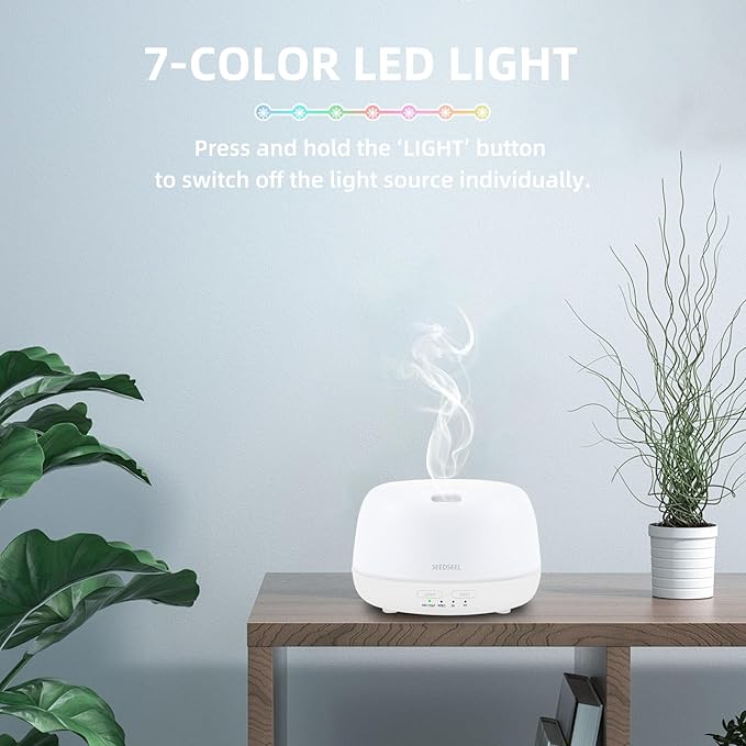 300ML Essential Oil Diffuser with Remote Control, Aromatherapy Diffuser with 7-Color Changing LED Light for Small Rooms, Office, and Home - Bloomnest