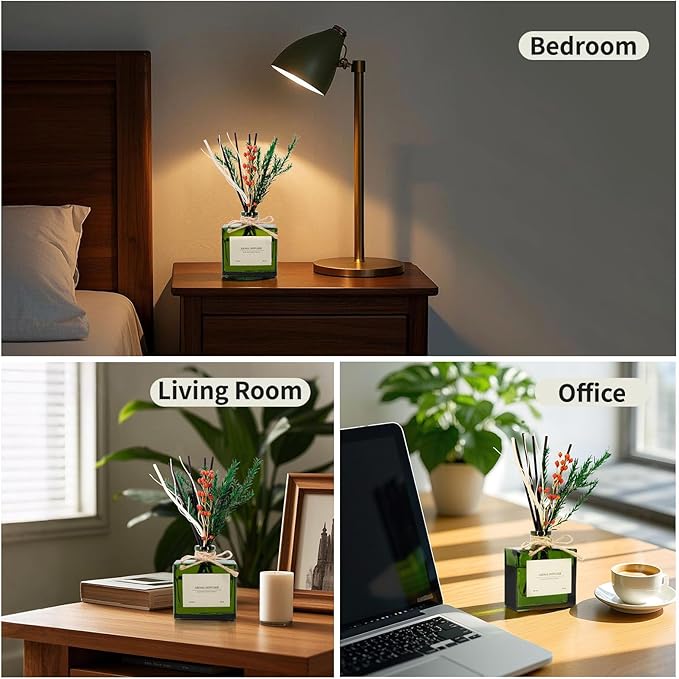 Reed Diffuser, 6.09oz Sweet Berry Scent Diffuser with Sticks & Dried Flowers, 120 Days Long Lasting Reed diffusers for Home, Elegant Fragrance for Bathroom Bedroom Office Decor, Air Fresh - Bloomnest