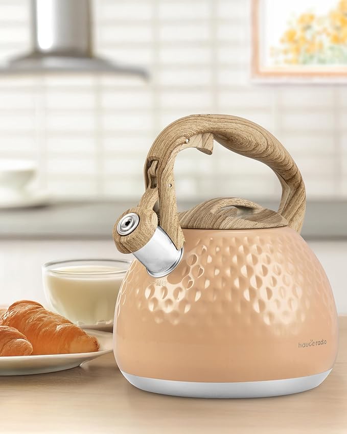 Tea Kettle,2.5 Quart Stovetop Tea Kettles Loud Whistle,Food Grade Stainless Steel Water kettles for Stove Top with Anti-hot Ergonomic Handle,Suitable for All Heat Sources - Bloomnest