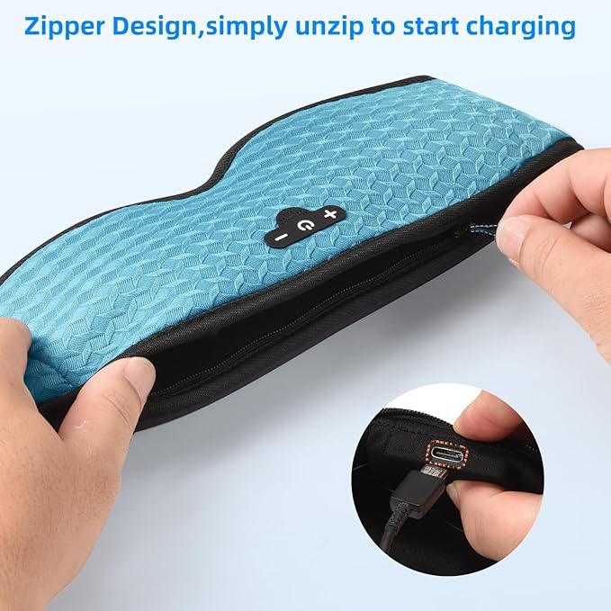 3D Sleep Mask with Bluetooth Headphones, Sleeping Headphones for Side Sleepers, Zero Eye Pressure, Adjustable Sleep Eye Mask, Ultra-Thin Stereo Speakers Perfect for Sleeping-Peacock Blue - Bloomnest