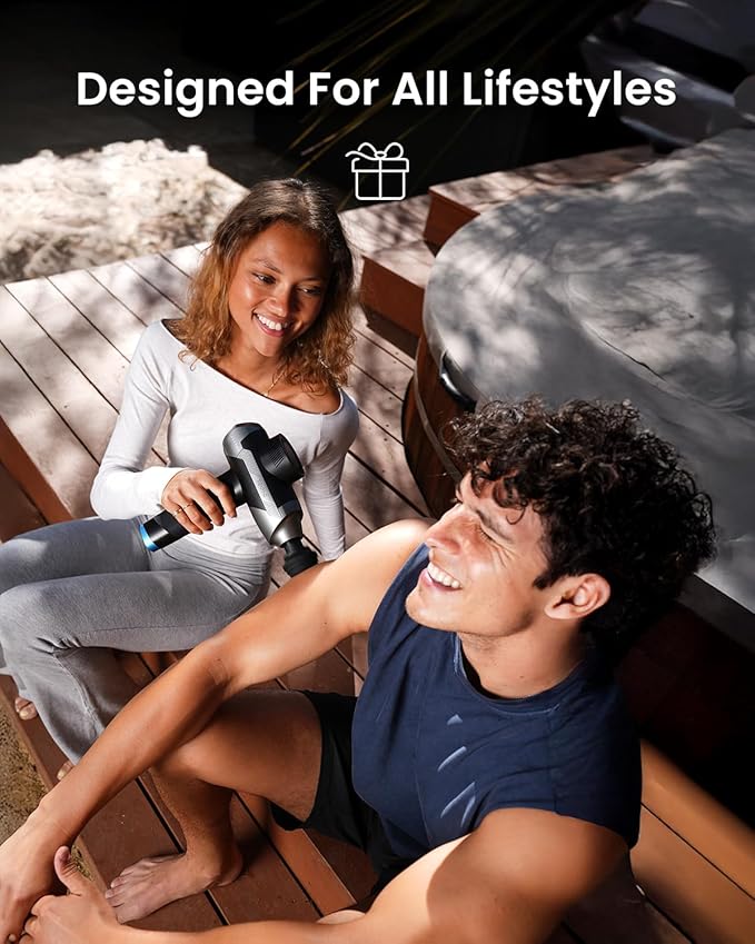 RENPHO Massage Gun, Deep Tissue Back Massage for Athletes, Professional Muscle Massage with 6-12mm Adjustable Amplitude, Gifts for Men Women, Color Display - Bloomnest