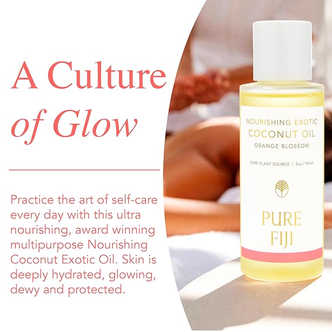 PURE FIJI Travel Size Nourishing Exotic Coconut Oil, Orange Blossom (3oz/90ml) - Bloomnest