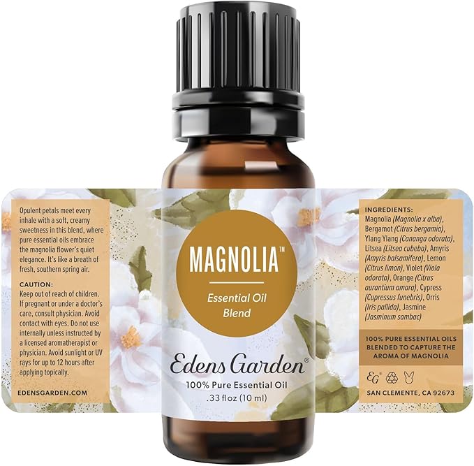 Edens Garden Magnolia Essential Oil Blend – 100% Pure Therapeutic Grade Aromatherapy, Toxin-Free, Clean & Natural, Best for Diffuser & Skin, Floral Scented Candles & Soap Making 10 ml (.33 fl oz) EdensGarden