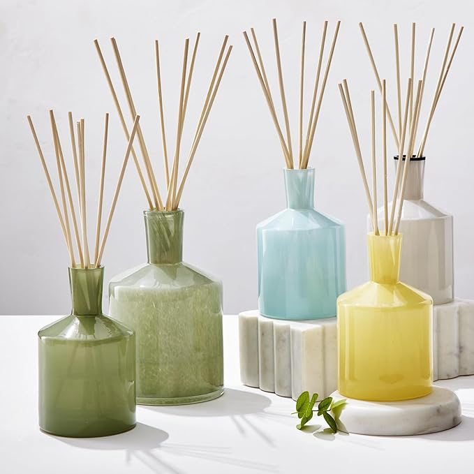 LAFCO New York Classic Reed Diffuser, Chamomile Lavender - 6 oz - Up to 3 Months Fragrance Life - Reusable, Hand Blown Glass Vessel - Natural Wood Reeds - Made in The USA - Bloomnest