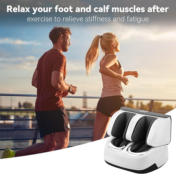 2 in 1 Foot Massager Machine Shiatsu Foot and Calf Massager with Deep Kneading Vibration Compression Massagers for Feet and Leg Gift for Women and Men - Bloomnest