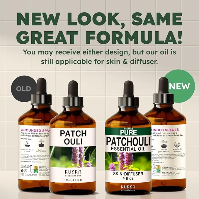 KUKKA Patchouli Essential Oils - 4 Fl Oz - for Hair, Skin, Diffuser, Aromatherapy & DIY Soap Making Scent - Bloomnest