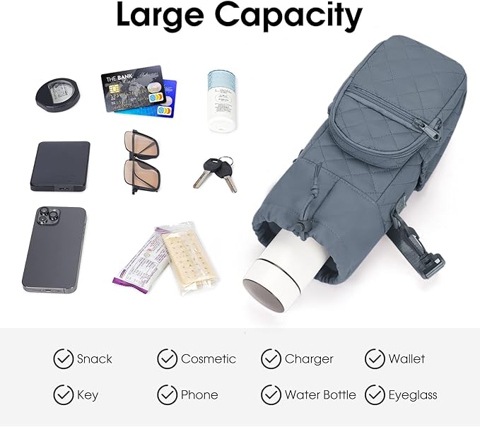 sportsnew Water Bottle Holder with Strap 32oz 40oz Insulated Water Bottle Carrier Sling Bag with Phone Pocket Crossbody sportsnew