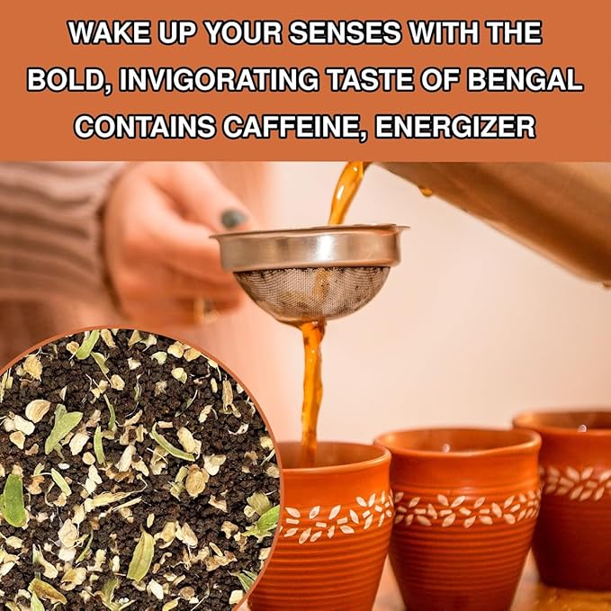 BREWIX, Royal Bengal Masala Chai Tea with Ginger and Cardamom | Loose Leaf CTC TEA (50+ Cups, 3.53oz/100g) Strong Robust & Aromatic, All Natural | Blended with Exotic Spices - Bloomnest