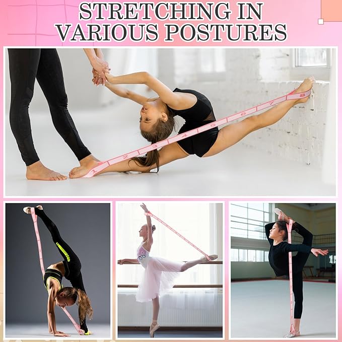 Stretch Strap for Kids Elastic Gymnastics Stretching Ballet Dance Band with 8 Loops Adjustable Exercise Training Resistance Strap for Children Stuff Pilates Latin Yoga Equipment - Bloomnest