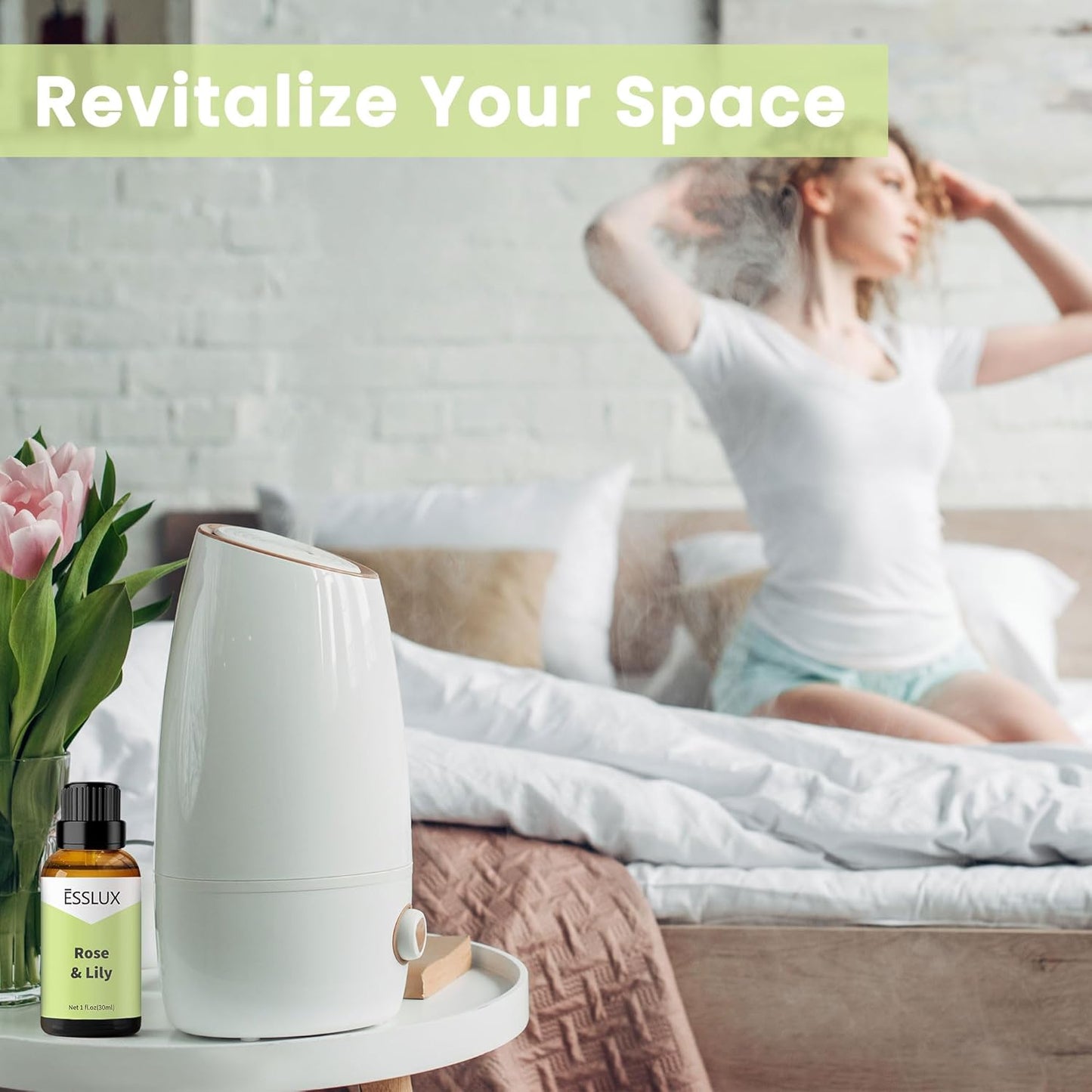 Rose & Lily Fragrance Oil - ESSLUX Essential Oils for Diffuser, Candle Soap Making Scents, Aromatherapy Scented Massage, Perfume for Humidifier Home Fragrance, 1 fl oz