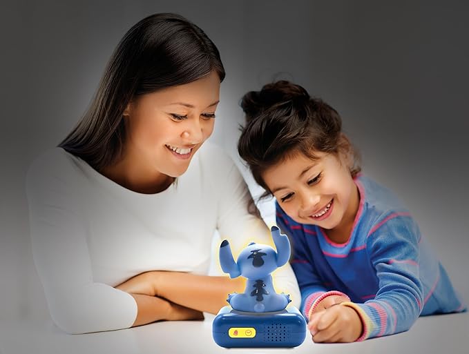 LEXiBOOK, Disney Stitch, Stitch Nightlight Alarm Clock, Sounds and Melodies, LCD Backlit Screen, Luminous, Snooze, Blue, RL800D - Bloomnest