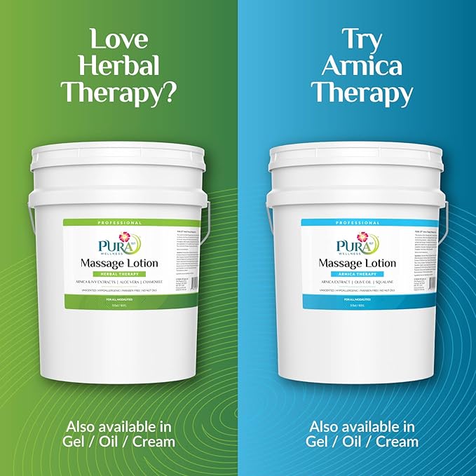 Herbal 5 Gallon Massage Lotion, Hypoallergenic Formula for Muscle Relief, Professional Deep Tissue, Skin Hydrating, Unscented for Physical Therapy Recovery, Therapeutic - Bloomnest