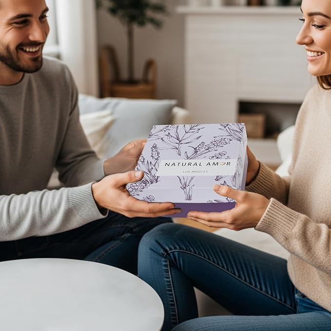 Natural Amor Lavender Spa Gift Set 6 PCs– Handmade Self-Care Box with Body Butter, Bath Bomb, Soap, Bath Salt, and More – Relaxing Lavender Gift for Women - Bloomnest