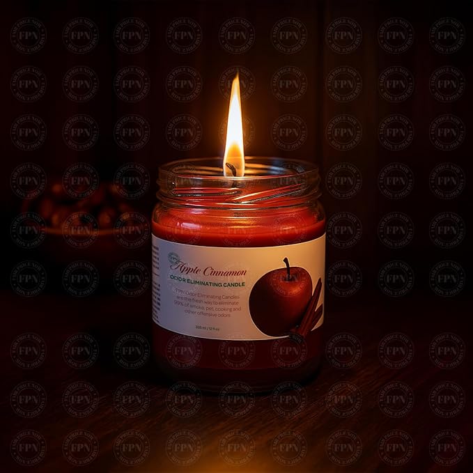 Candle Set Apple-Cinnamon Odor Eliminating – 2 Pack - 12oz – Long-Lasting Soy Wax Candles – Neutralizes Pet, Kitchen & Smoke Odors – Clean Burn, Eco-Friendly, Aromatherapy Candle - Bloomnest