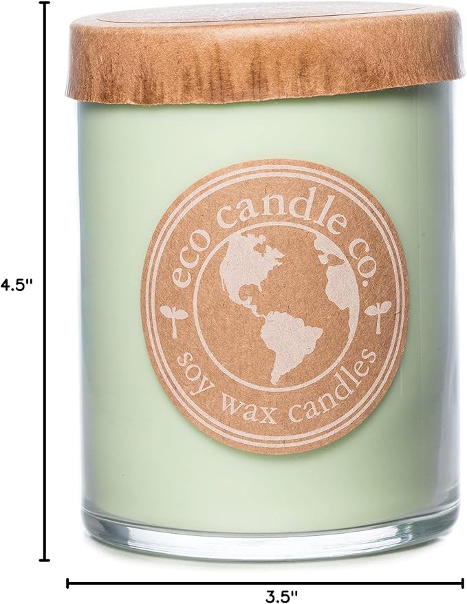 ECO CANDLE CO. Recycled Candle, Sleigh Ride, 18 oz. Double Wick - Scents of Pine & Orange - 100% Soy Wax, No Lead, Kraft Label & Antiqued Pewter Lid, Hand Poured, Phthalate Free, Midwest Soybeans - Bloomnest