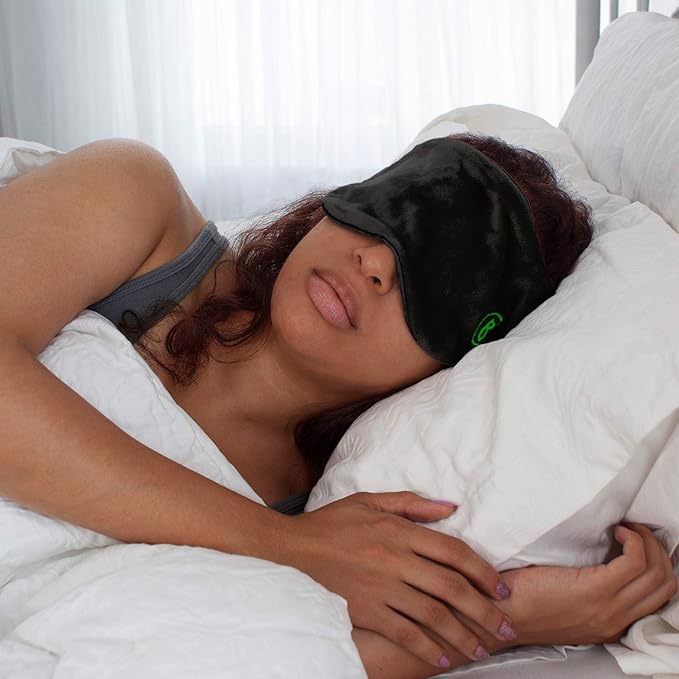 BARMY Weighted Sleep Mask for Women and Men (0.8lb/13oz) Weighted Eye Mask for Sleeping, Eye Cover Blocks Light Helps Relaxation and Night Sleep, Comfortable Blackout Sleeping Mask, Black - Bloomnest