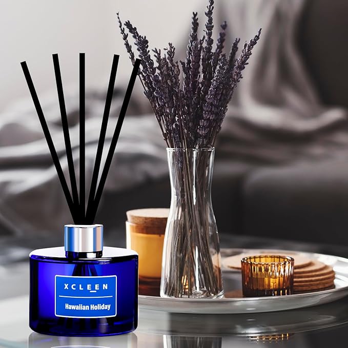 Reed Diffuser Set, 6.7 Oz Hawaiian Holiday Scented Reed Diffuser, Home Fragrance Oil Diffuser with Sticks, Great Air Fresheners for Bathroom - Bloomnest