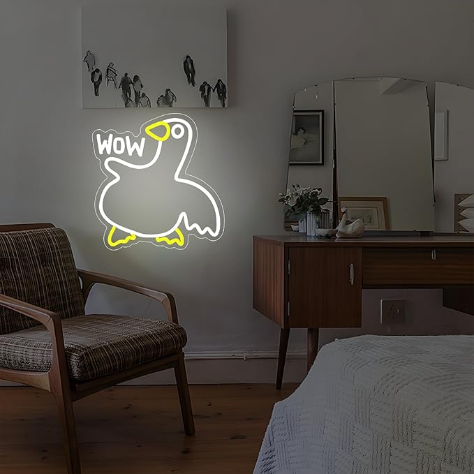 Silly Goose Neon Sign Dimmable Goose Neon Sign for Wall Decor goose Led Light Up Sign for Bedroom Kids Room Holiday Party Christmas Decorations - Bloomnest
