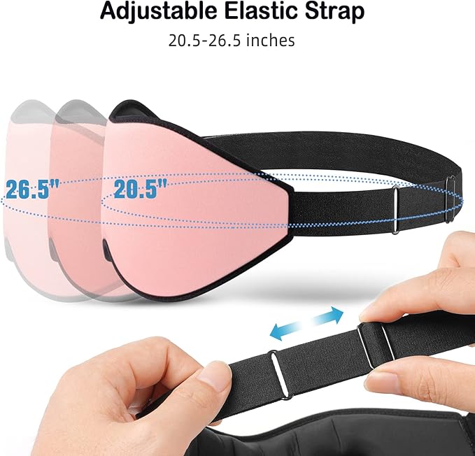 LitBear Sleep Masks for Women, Pink Eye Mask for Sleeping, Comfortable Night Sleeping Mask, Soft Contoured Eye Cover for Sleeping with Elastic Strap for Side Sleeper Men Flying Shift Worker - Bloomnest