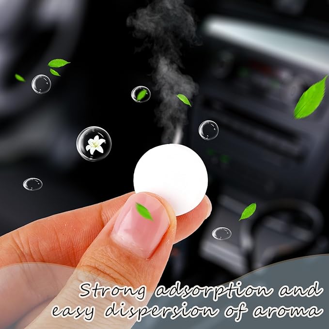 60Pcs Car Air Vent Clip Replacement Pads Unscented Essential Oil Perfumes Refill Pads for Car Air Freshener Clips Diffuser 17mm White Refill Replacement for Custom Fragrance - Bloomnest