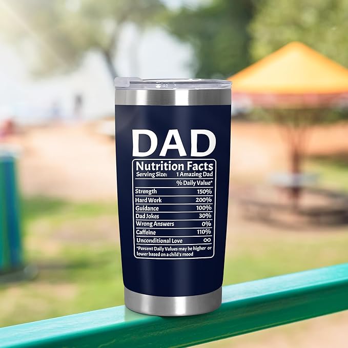 TEEZWONDER Christmas Birthday Gifts for Dad from Daughter Son Wife Kids - 20 oz Stainless Steel Insulated Coffee Tumbler - Grandpa Gift, Mens Birthday Gift Ideas - Bloomnest