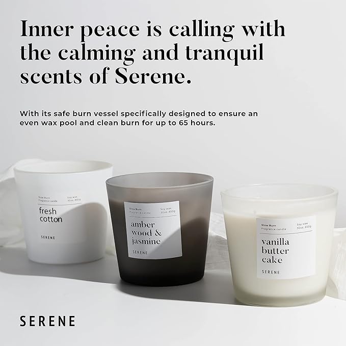 Hidden Label Large Scented Candle, Sicilian Lemon, 30oz 3 Wick Huge Candle, Serene Collection Slow Burn Natural Soy Candles for Home Scented - Bloomnest