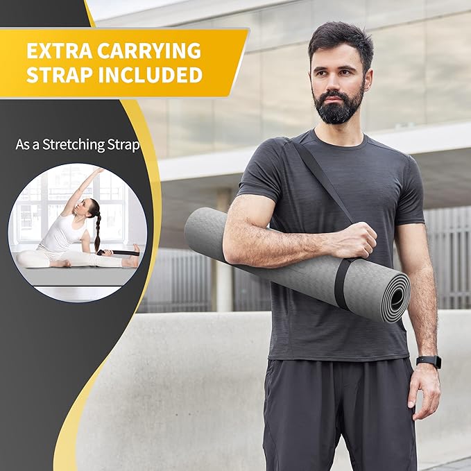 CAMBIVO Extra Wide Yoga Mat for Women and Men (72"/84"x 32"x 1/4") TPE Workout Mat, Non-slip Large Exercise Fitness Mat for Yoga, Pilates, Workout - Bloomnest