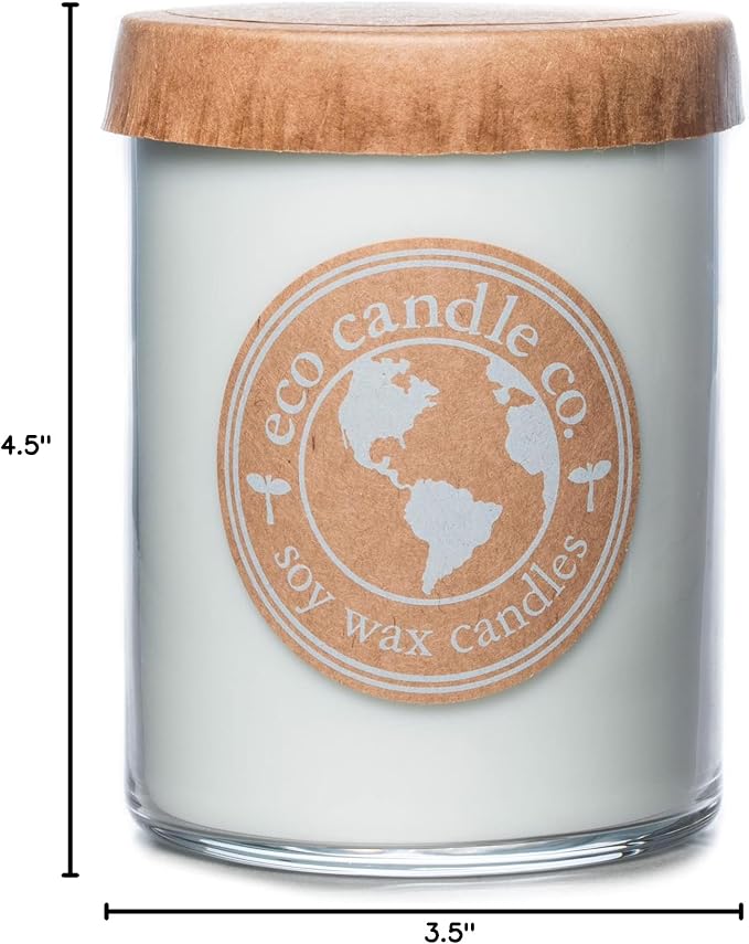 ECO CANDLE CO. Recycled Candle, Spa Day, 18 oz. - Scents of Flowers, Musk, Melon, Citrus, & Ocean Air - 100% Soy Wax, No Lead, Kraft Paper Label & Lid, Hand Poured, Phthalate Free, Midwest Soybeans - Bloomnest