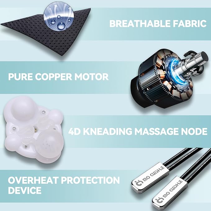 Mo Cuishle Shiatsu Neck and Shoulder Massager with Heat – Deep Kneading Massage for Relaxation – Ideal for Christmas, Mother's Day, Father's Day, Gifts for Men, Women, Mom and Dad - Bloomnest