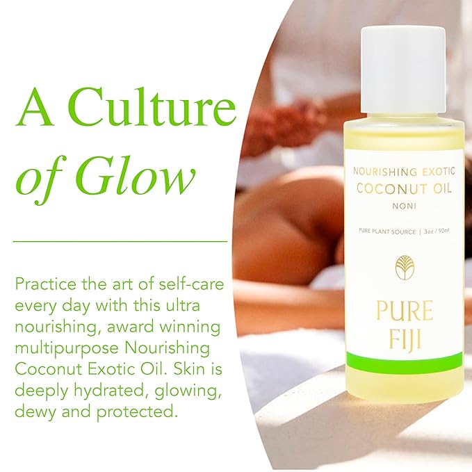 PURE FIJI Travel Size Nourishing Exotic Coconut Oil, Noni (3oz/90ml) - Bloomnest