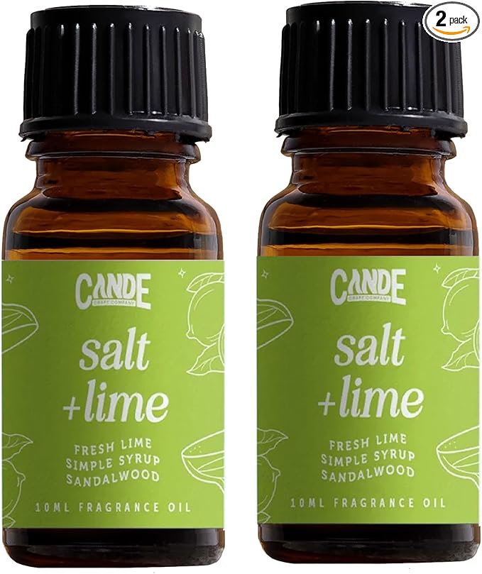 CANDECraftCo Premium Fragrance Oil – Diffuser Oils Fragrances Scented for Home, Candle Soap Making Supplies, Aromatherapy Blends for House (0.34 Fl Oz) (2-Pack, Salt & Lime) - Bloomnest