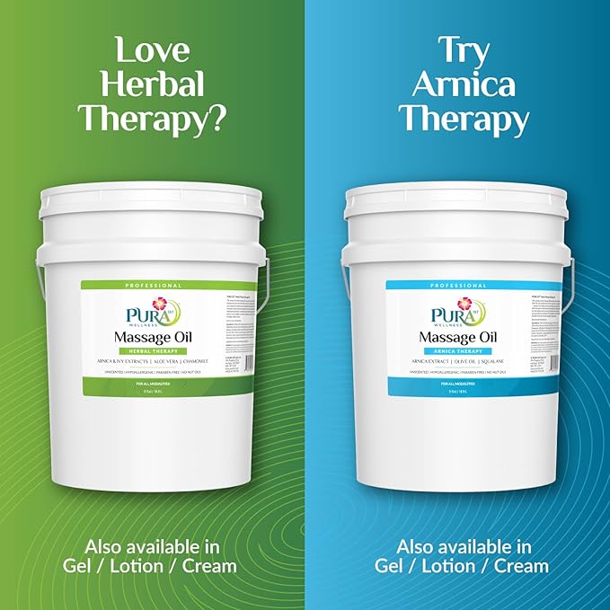 Wellness Professional Herbal Massage Oil 5 Gallon, Hypoallergenic Formula for Muscle Relief, Professional Deep Tissue, Unscented for Physical Therapy and Muscle Recovery, Hydrating, Skin Restoring - Bloomnest