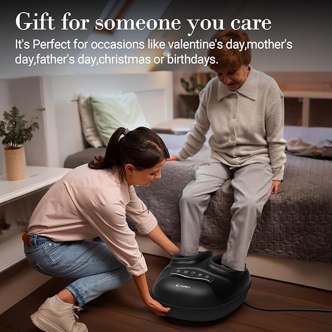 Shiatsu Foot Massager with Heat - Upgraded Foot Kneading Massage with App Control,Feet Massager for Plantar Fasciitis & Neuropathy Pain,Gifts for Women Men