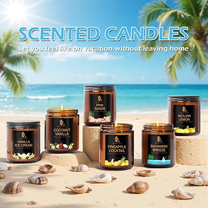 Bahamian Breeze Candles, 7oz Bahama Breeze Scented Candle, Natural Soy Candles for Home Scented, Long Lasting with 50 Hour Burn Time, Gifts for Men Women - Bloomnest