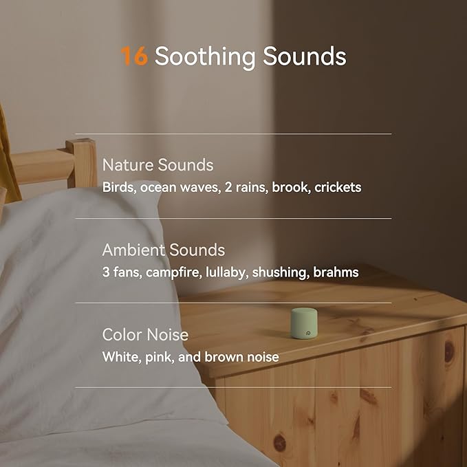 Dreamegg Sound Machine for Sleep - Portable Sound Machine Baby Adults, 16 Soothing Sounds, Timer, Travel Mini White Noise Sound Machine for On-The-go Home Baby Shower Registry Gift, Green - Bloomnest