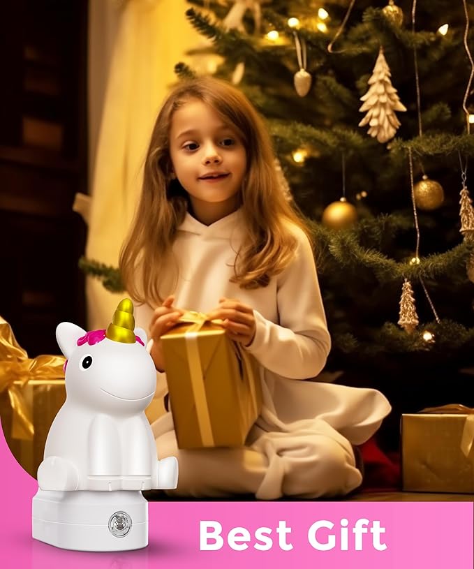 L LOHAS LED Plug-in Night Light for Kids, Cute Color Changing LED Night Light with Dusk to Dawn Sensor, Christmas, Birthday Gift Nightlight for Girls & Kids, Room Decor - Bloomnest