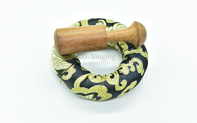 4" Exquisite Tibetan Singing Bowl Set for Meditation ~ Auspicious Eight Lucky Symbols, Buddha Eye - Bloomnest