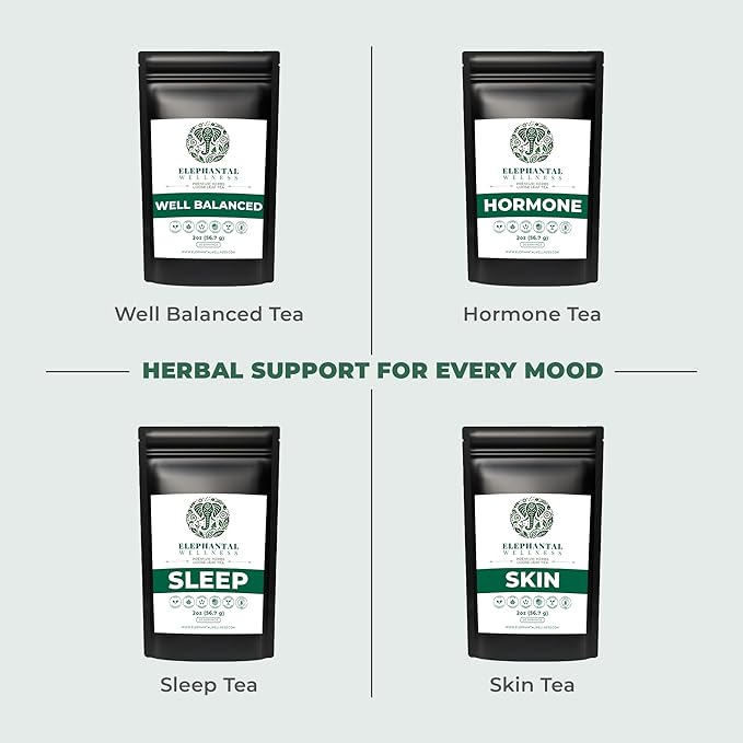 Elephantal Wellness Premium Joy Herbal Tea | Mood & Emotional Balance Support with St. John’s Wort, Kava, Ginkgo & Lavender | Handmade, Non-GMO, Caffeine-Free Loose Leaf Blend, 2oz, 20 Servings - Bloomnest