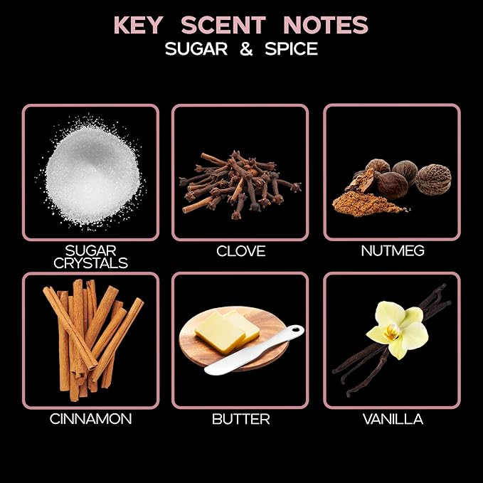 LOVSPA Reed Diffuser Set, Sugar & Spice Scented Oil Diffuser with Sticks, Home Fragrance Accessories for Bathroom Shelf Decor, Aroma Diffusers for Home or Office Fall Decor, USA Made - Bloomnest